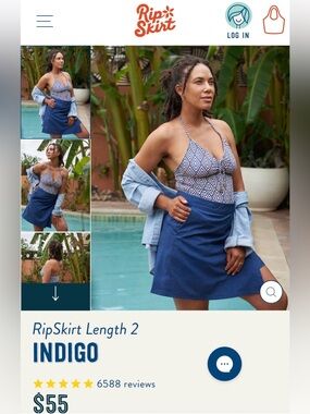 Ripskirt Hawaii Indigo Wrap Skirt Size Small